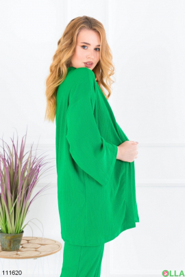 Женский зеленый комплект из пиджака и брюк