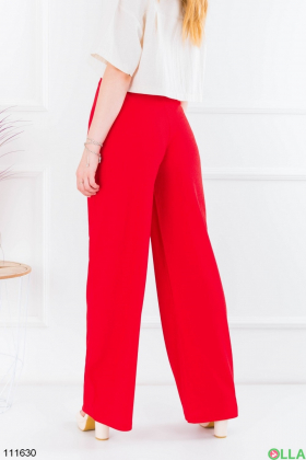 Женские красные брюки-палаццо
