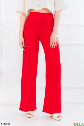 Жіночі червоні брюки-палаццо