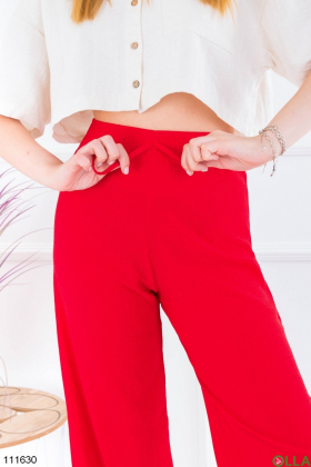 Жіночі червоні брюки-палаццо