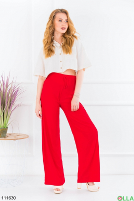 Women's red palazzo trousers
