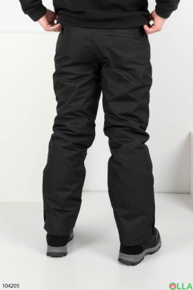 Мужские черные спортивные брюки на синтепоне