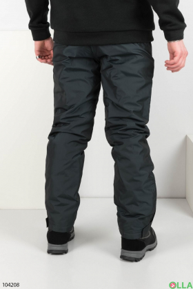 Чоловічі темно-сірі спортивні брюки на синтепоні