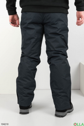 Чоловічі темно-сірі спортивні брюки на синтепоні