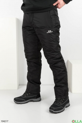 Мужские черные спортивные брюки на синтепоне