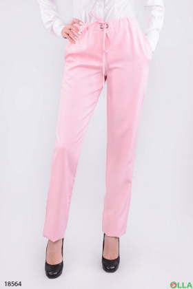 Жіночі рожеві штани на гумці