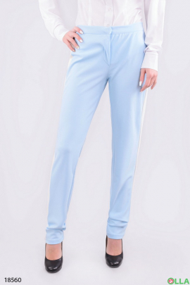 Women's blue trousers with stripes