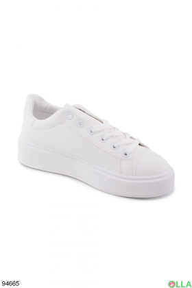 Women's white patterned sneakers