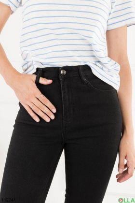 Жіночі темно-сірі джинси-скінні