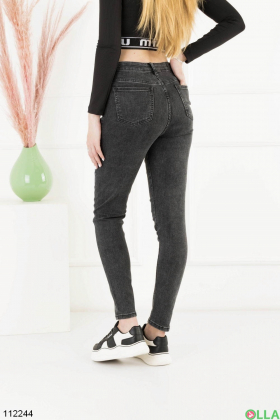 Жіночі чорні джинси-скінні