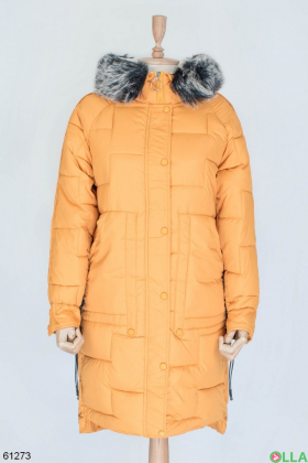 Женская оранжевая зимняя куртка