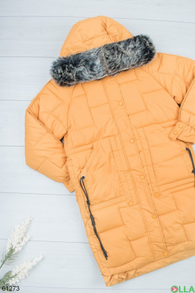 Женская оранжевая зимняя куртка