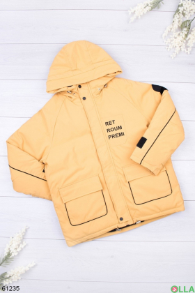 Женская желтая зимняя куртка