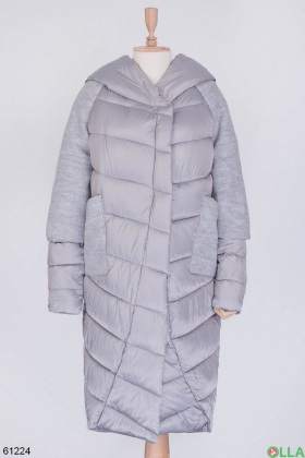 Женская серая зимняя куртка