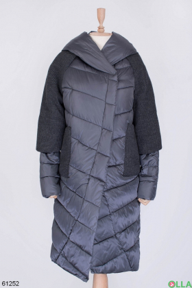 Жіноча темно-сіра зимова куртка
