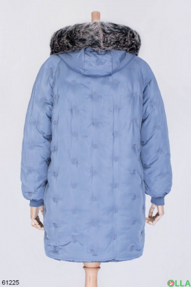 Жіноча блакитна зимова куртка