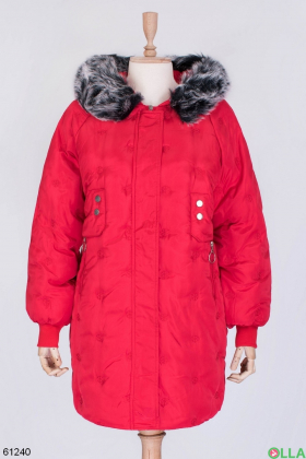 Жіноча червона зимова куртка