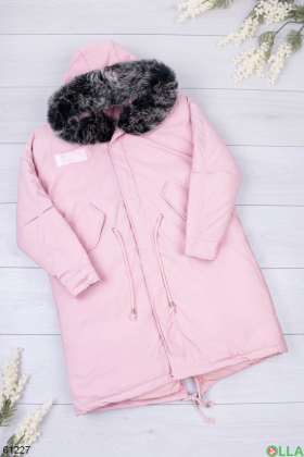 Женская розовая зимняя куртка