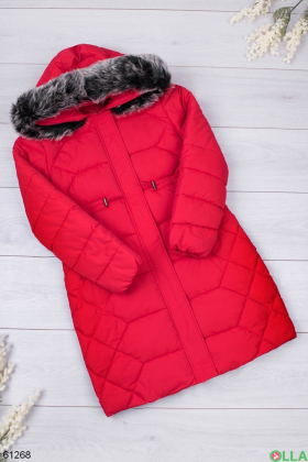 Жіноча червона зимова куртка