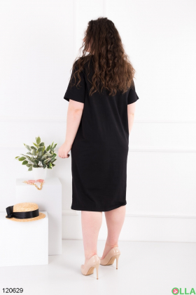 Women's black batal dress with print