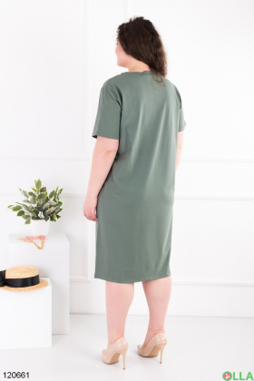 Women's green batal dress with print