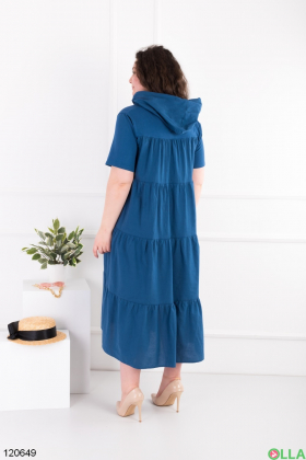 Women's blue batal dress with hood
