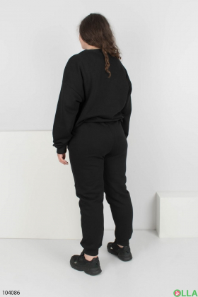 Женский черный спортивный костюм на флисе