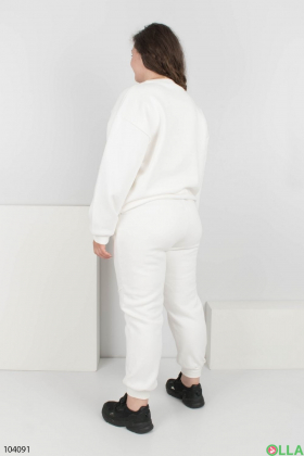 Женский белый спортивный костюм на флисе