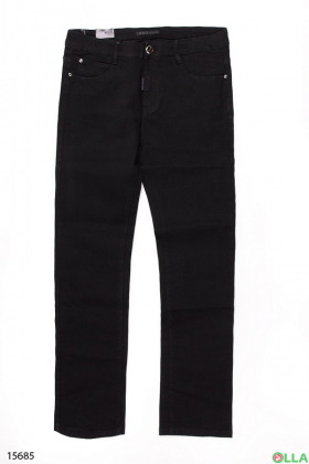 Женские джинсы черного  цвета