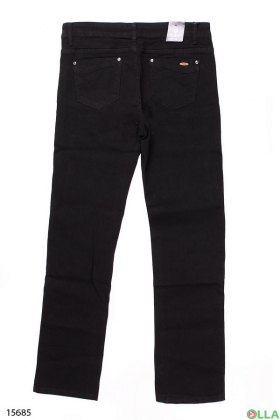 Женские джинсы черного  цвета