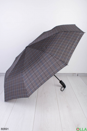 Жіноча темно-сіра парасолька в клітку