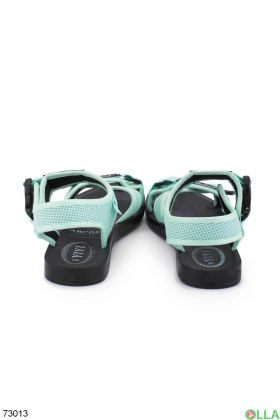 Women's black and green sandals