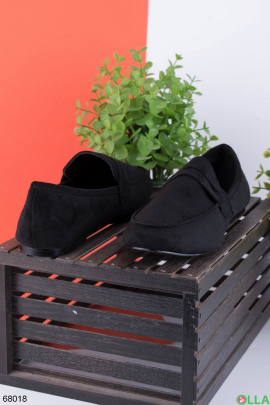 Жіночі чорні туфлі з екозамші