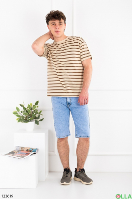 Men's light blue denim shorts