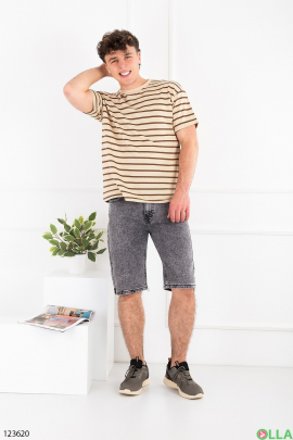 Men's gray denim shorts