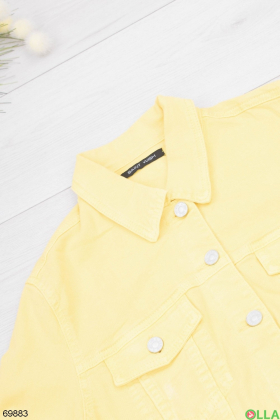Жіноча джинсова жовта куртка