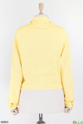 Женская джинсовая желтая куртка