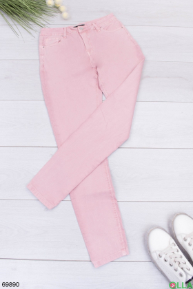 Женские розовые джинсы
