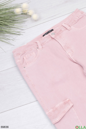 Женские розовые джинсы