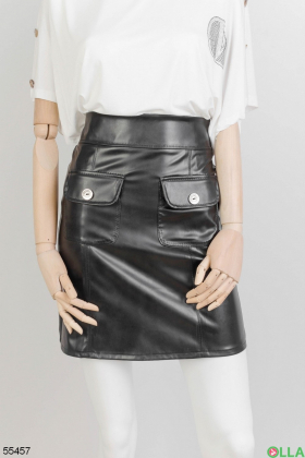 Women's eco-leather skirt