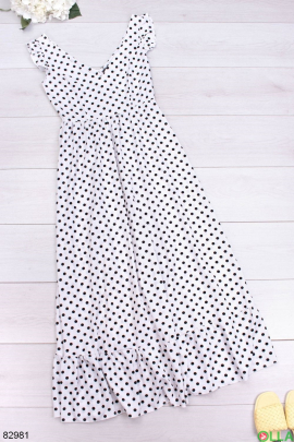 Women's white dress with polka dots