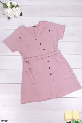 Women's pink dress with buttons