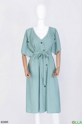 Women's turquoise dress with buttons