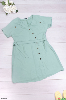 Women's turquoise dress with buttons