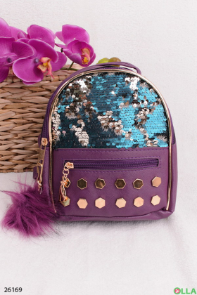 Рюкзак фиолетовый с пайетками
