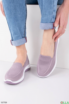 Женские лиловые кроссовки из текстиля