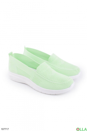 Women's light green textile sneakers