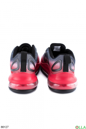 Жіночі сіро-червоні кросівки на шнурівці