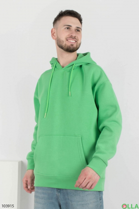 Men's light green fleece hoodie
