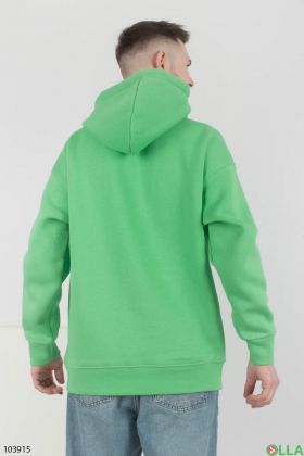 Men's light green fleece hoodie
